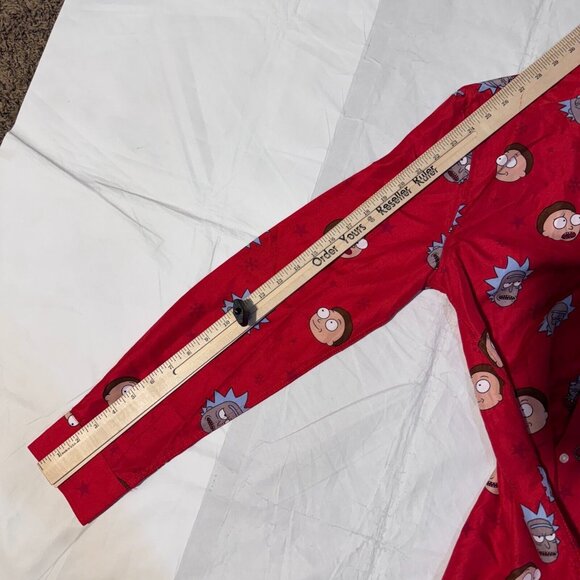 Suitmeister Rick and Morty Red AOP Long Sleeve Button Up Men's Shirt - M - Picture 6 of 7